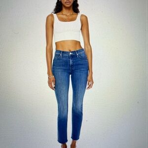 MOTHER Classic Blue Jeans - Mid Rise Dazzler Ankle Fray - size 29